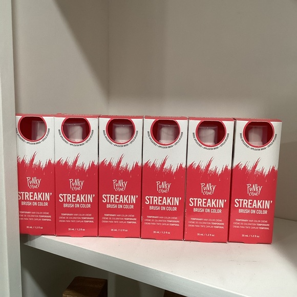 6 Pack - PUNKY COLOUR Streakin' Brush on Temporary Hair Color Dye - Red Magenta - Picture 1 of 7